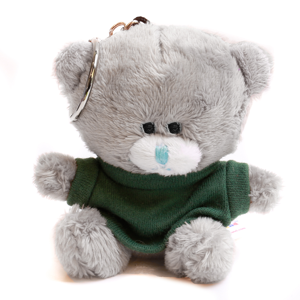Grey Qbeba Bear keychain with Tee 4inch