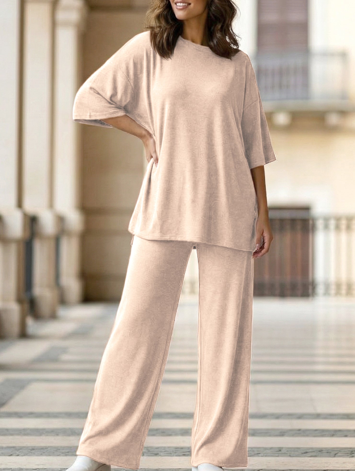 Loose Fit Casual Two Piece Set_CWSTB01013