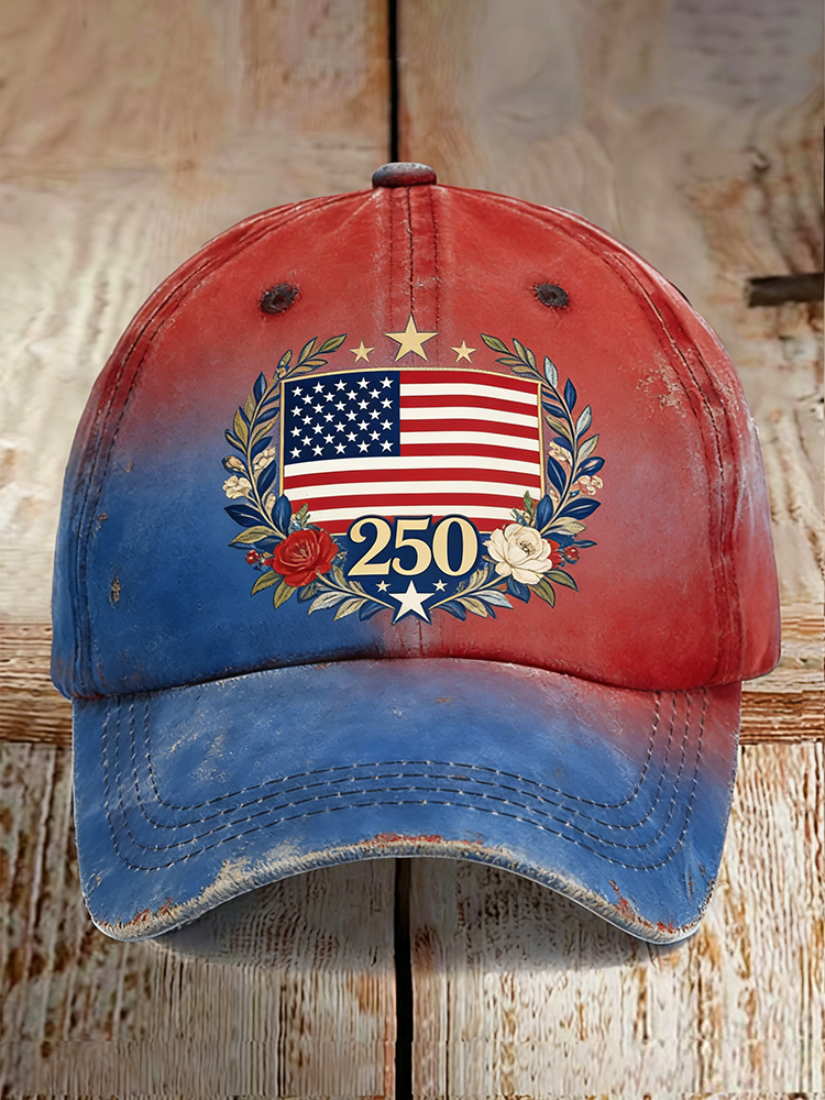 250th Anniversary National Flag Flower Commemorative Printed Baseball Hat