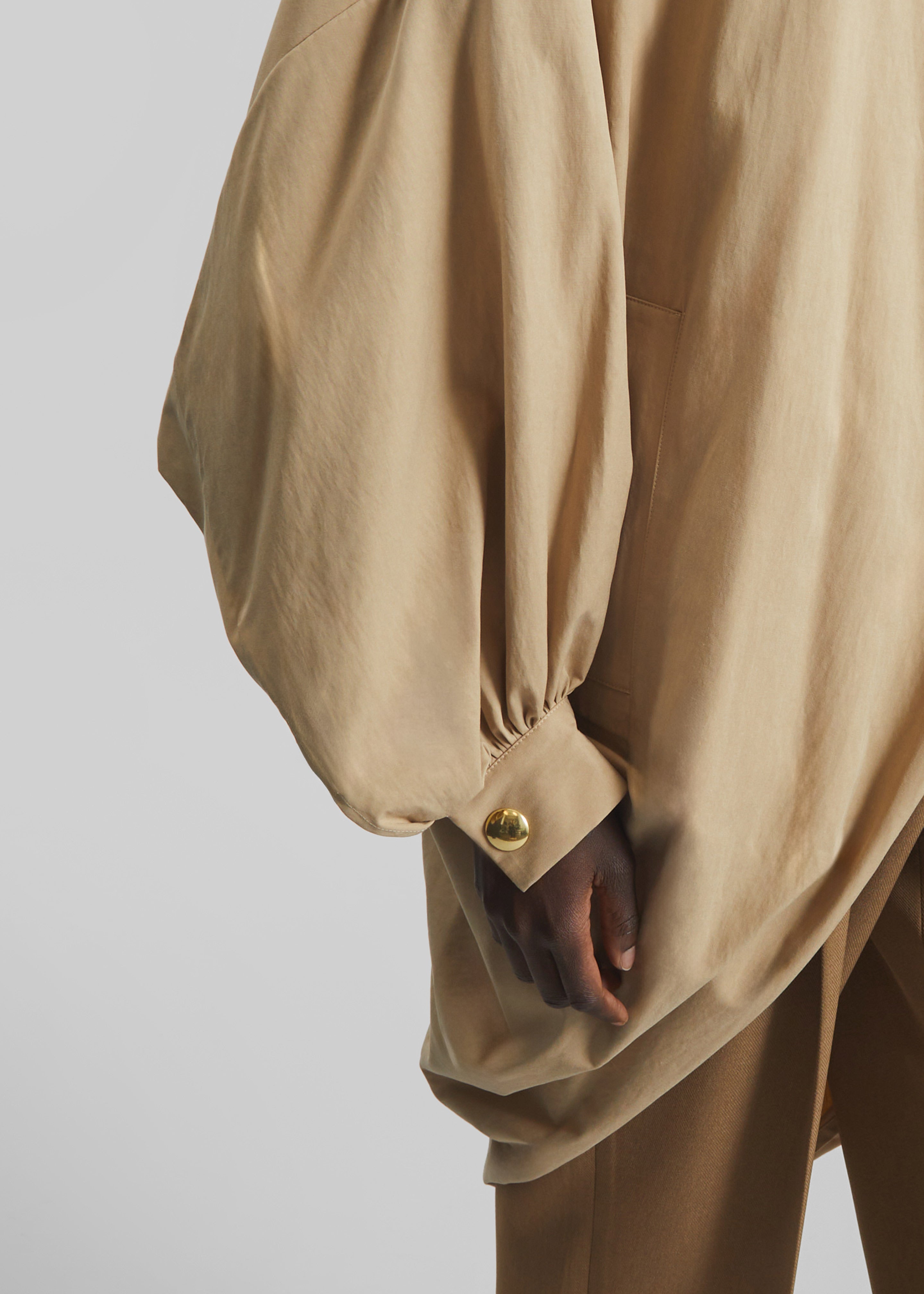 Darkpark Norma Draped Sleeves Bomber Jacket - Beige