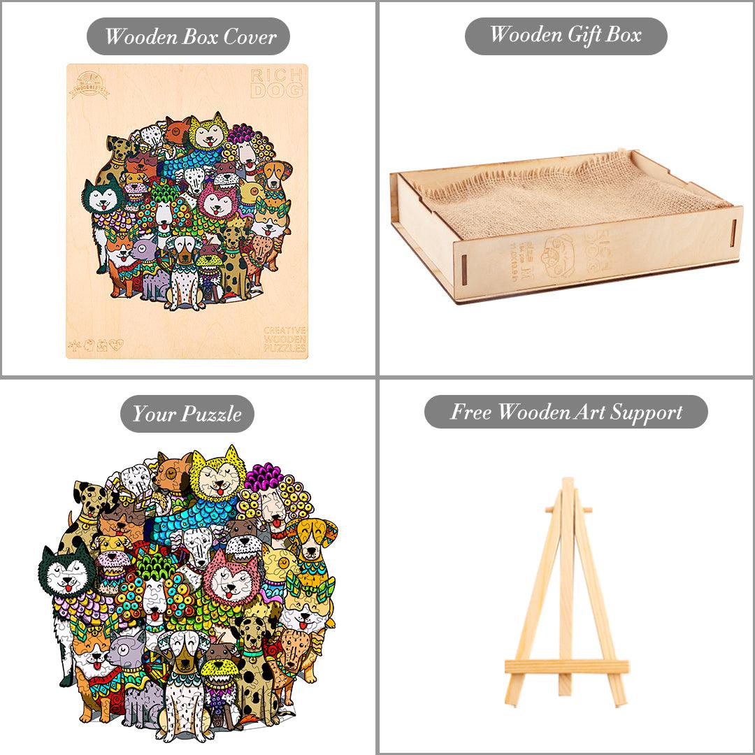 Rich Dog Wooden Jigsaw Puzzle