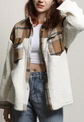 Women's Sherpa Leopard Plaid Shacket