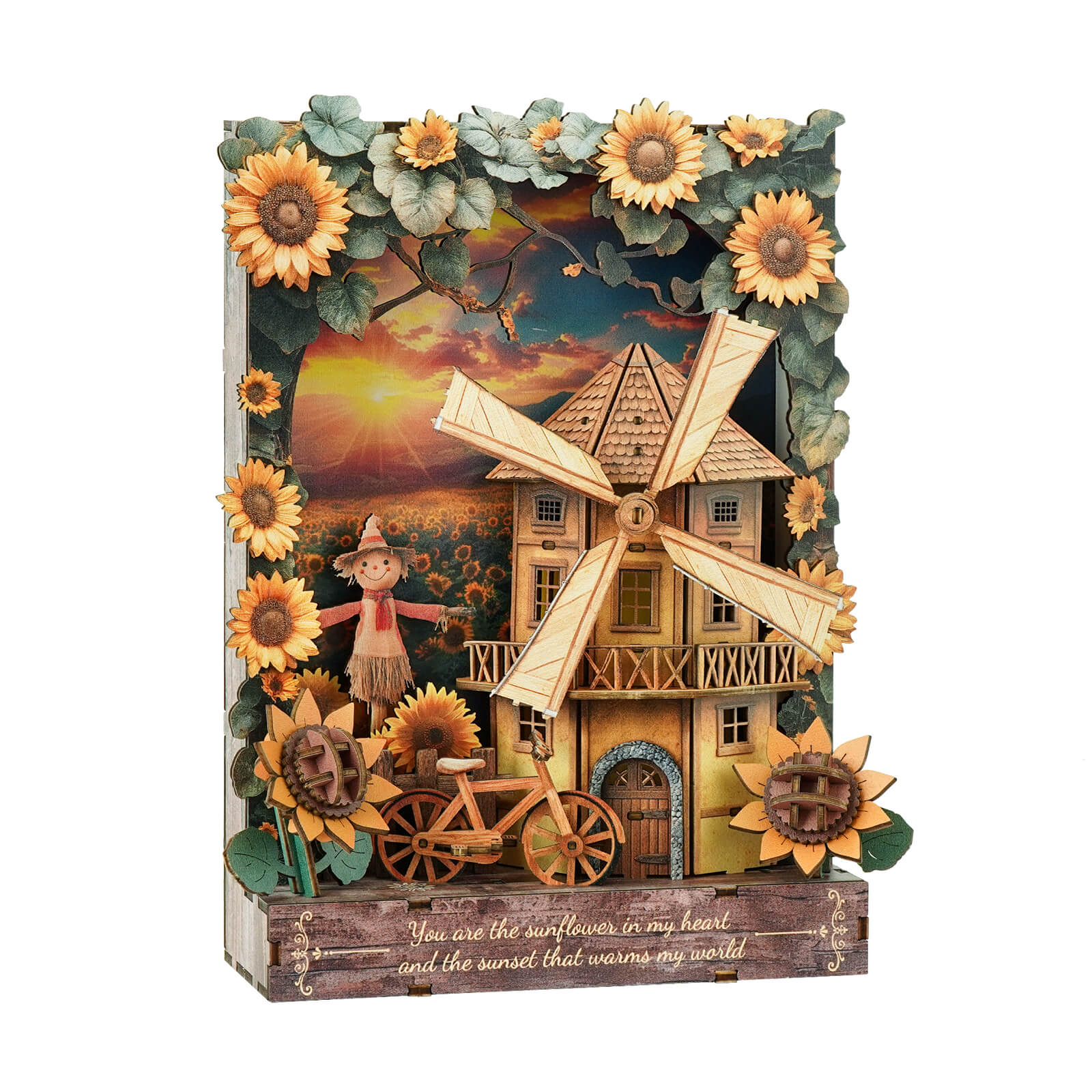 Sunlit Fieldscape â€“ DIY Wooden Painting, 3D Puzzle Craft Kit