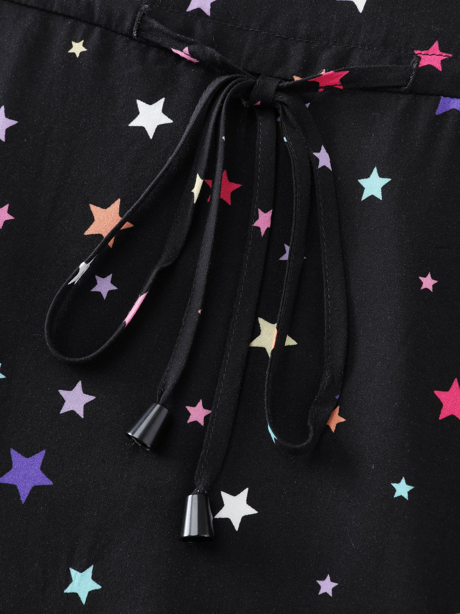 Colorful Star Print Pockets Mini Dress