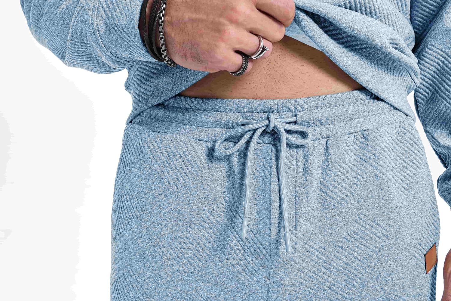 Mens 2 Piece Outfits Knit Jacquard Pullover Sweatshirt Tracksuit & Joggers Sweatpants Sweatsuit Sets with Pockets