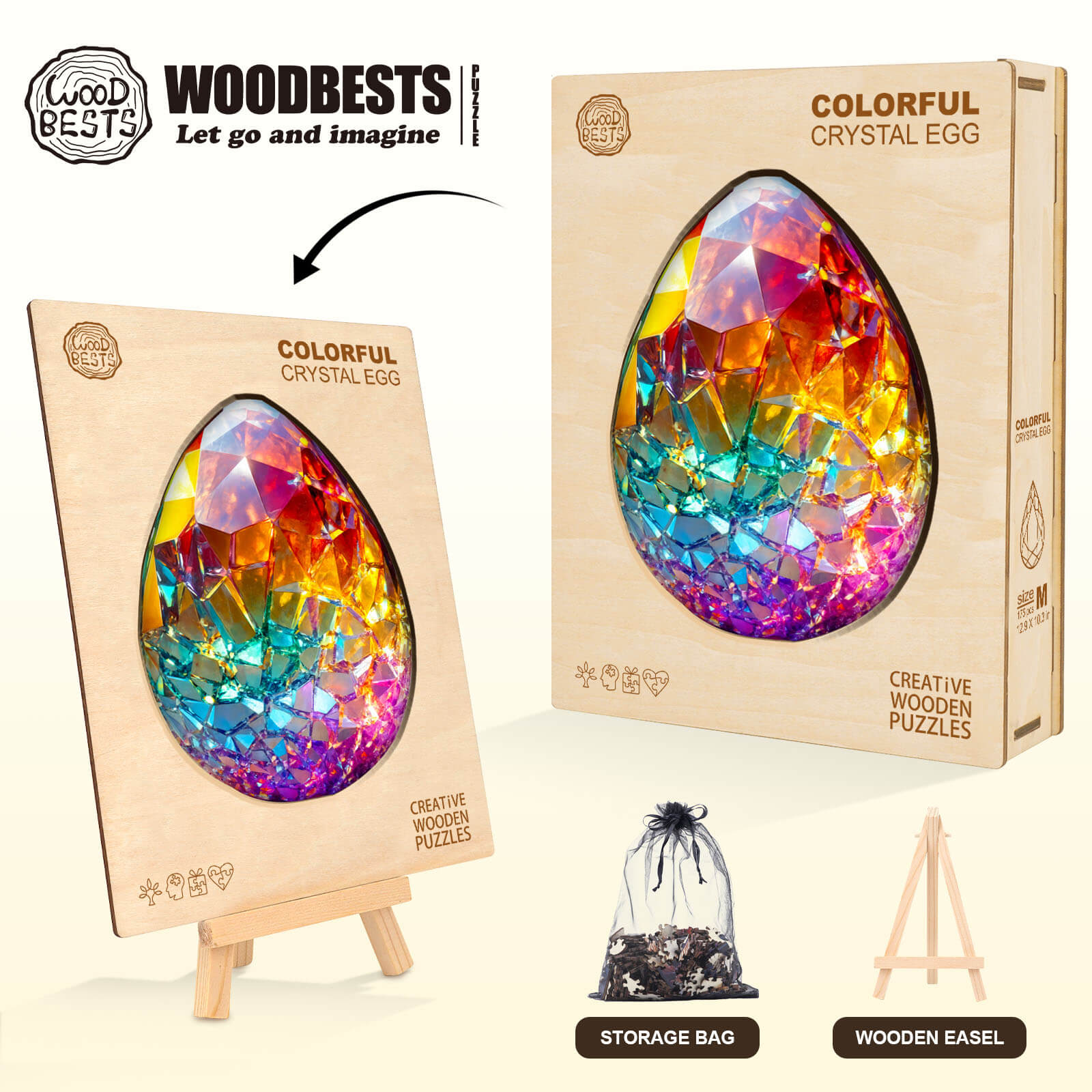Colorful crystal egg Wooden Jigsaw Puzzle