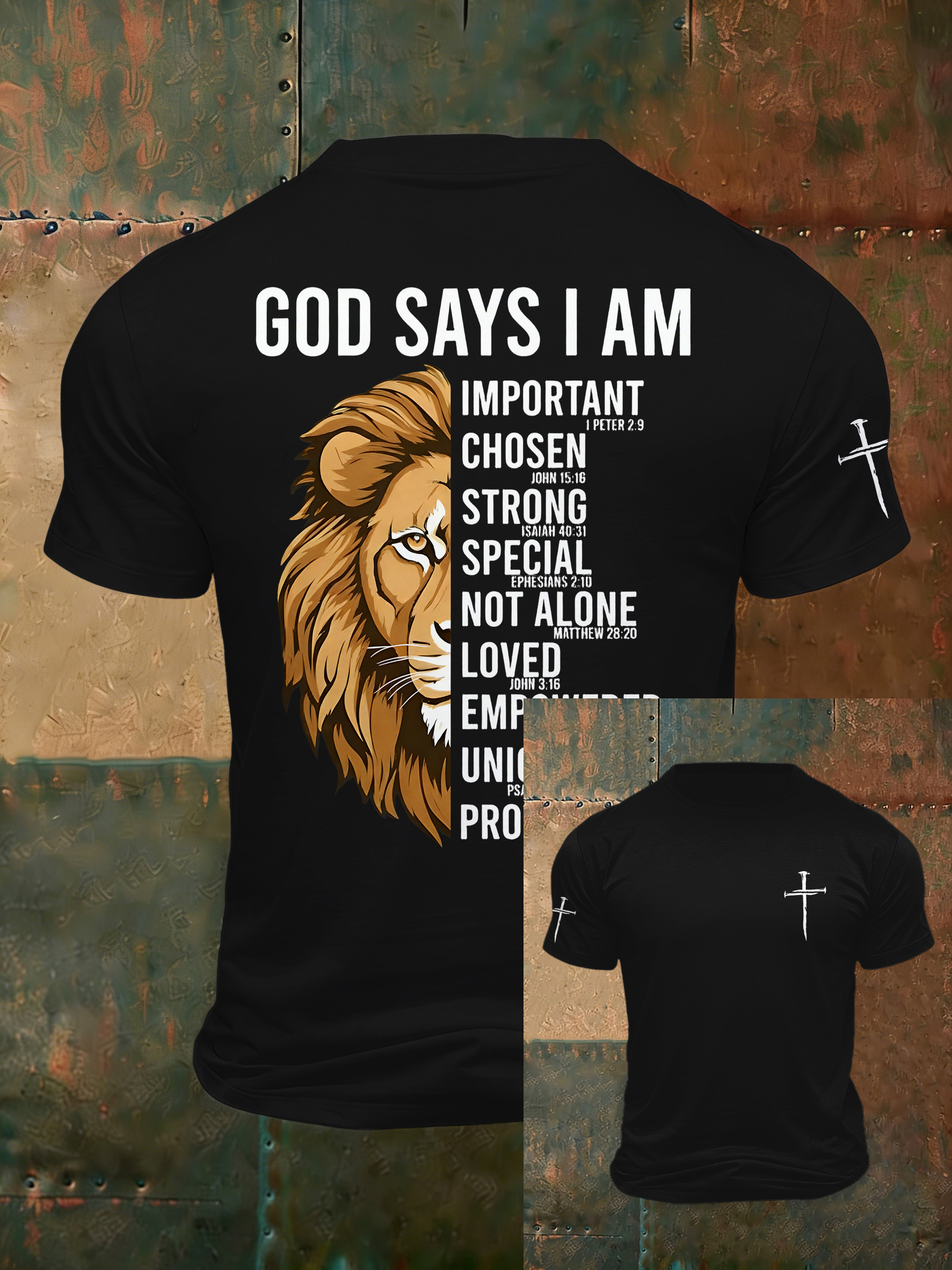 Men'S Casual Faith Jesus Letter Printed Round Neck T-Shirt