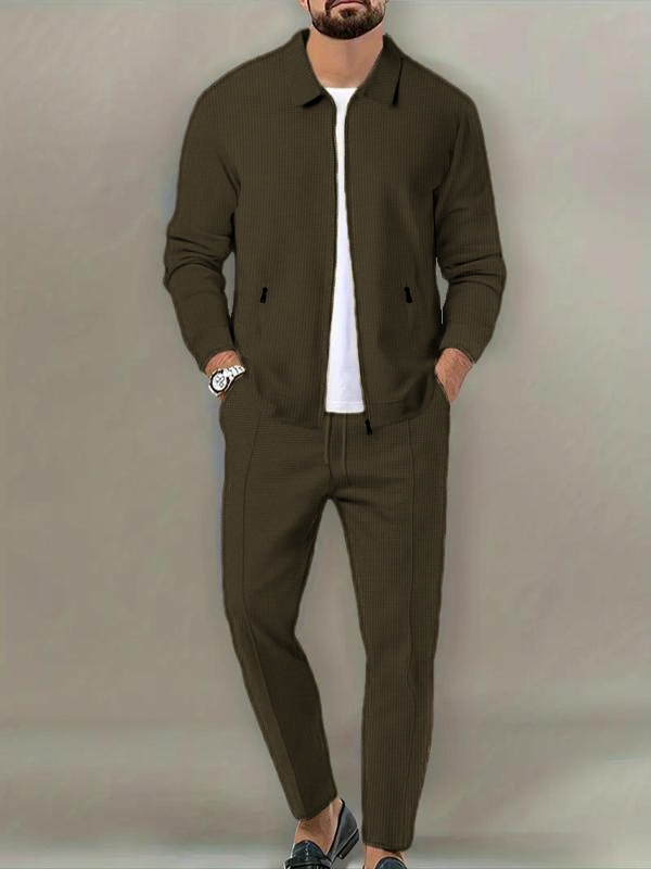 Men’s Tracksuit Set – Zip Up Jacket & Drawstring Pants