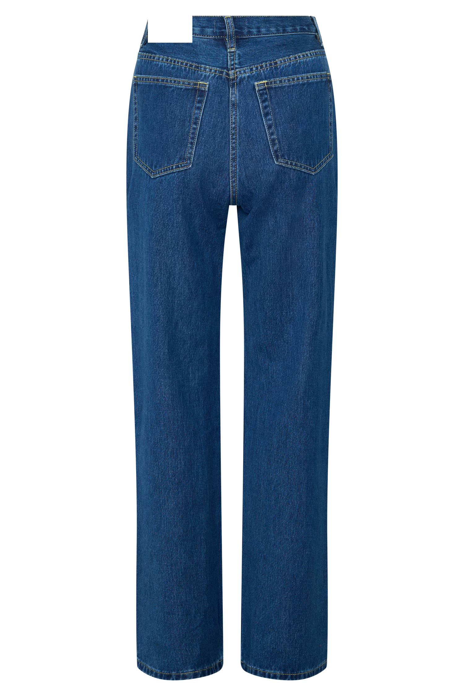 Blue High Waisted Straight Leg Jeans