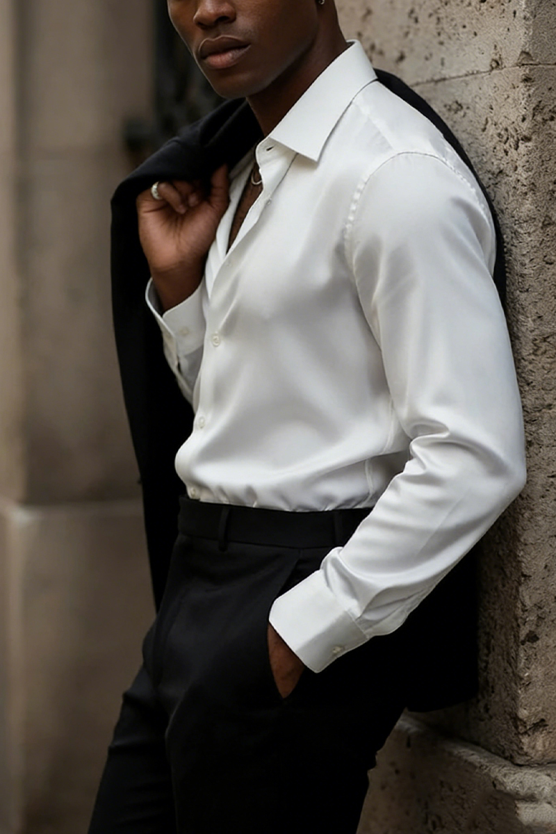 Men's Glossy Business Casual Wrinkle-resistant Shirt