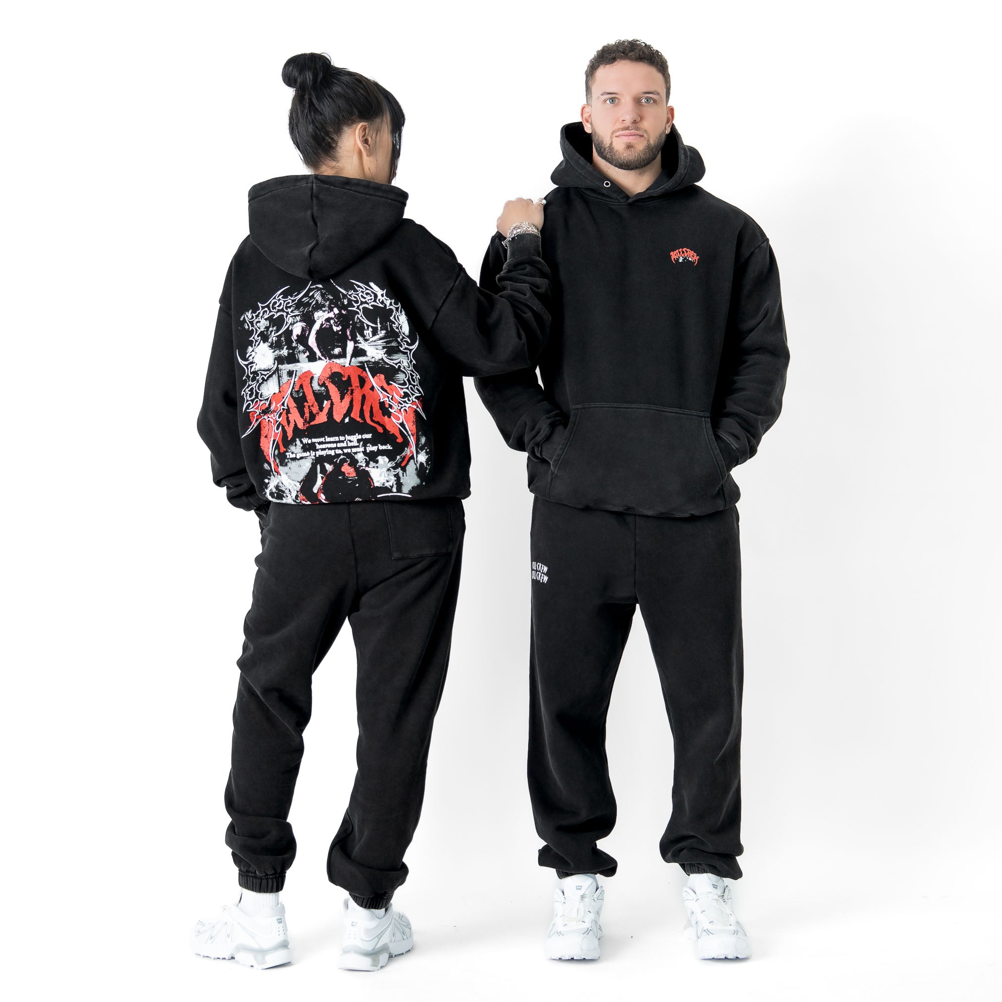 OVERSIZED LUX DUALITY HOODIE - BLACK