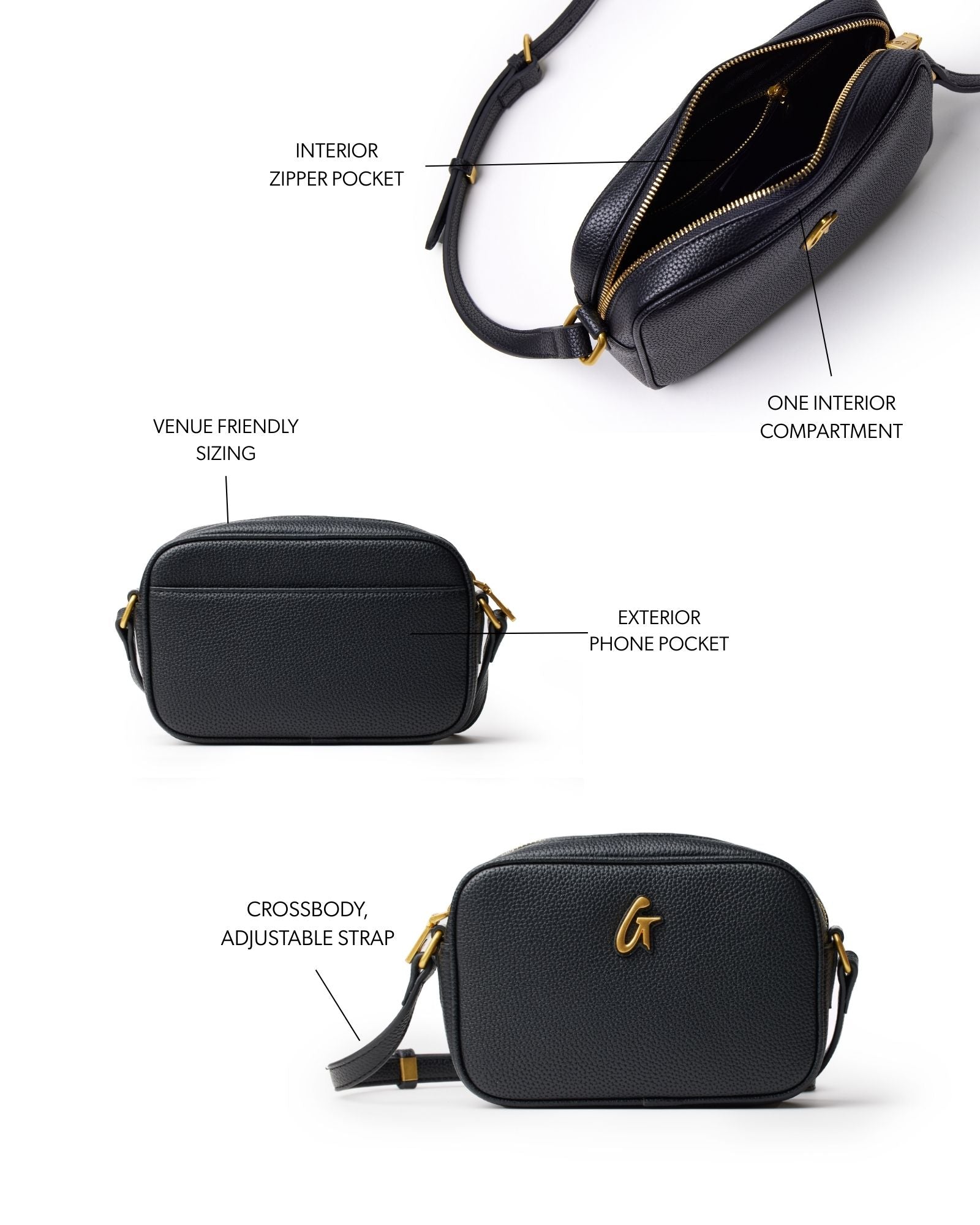 MINI PEBBLE CAMERA BAG - BLACK