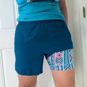 2 in 1 Stretch Short Lined Black Mayan Gym Shorts, Breathable Comfort Workout Athletic Training Shorts with Phone Pockets