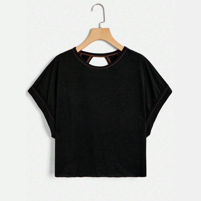 Women's Asymmetrical Cut-Out Batwing Tee