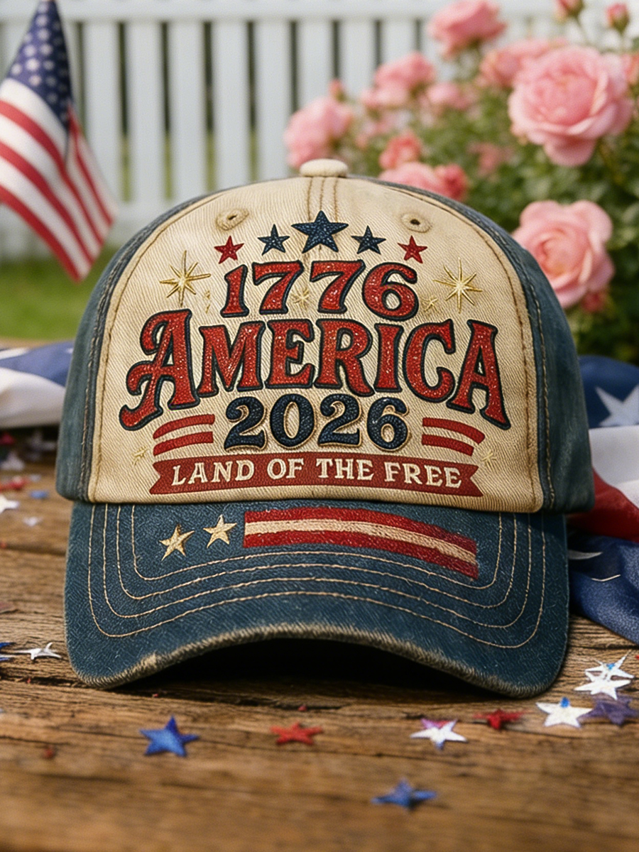 1776-2026 America Land Of The Free Vintage Two-Tone Baseball Cap