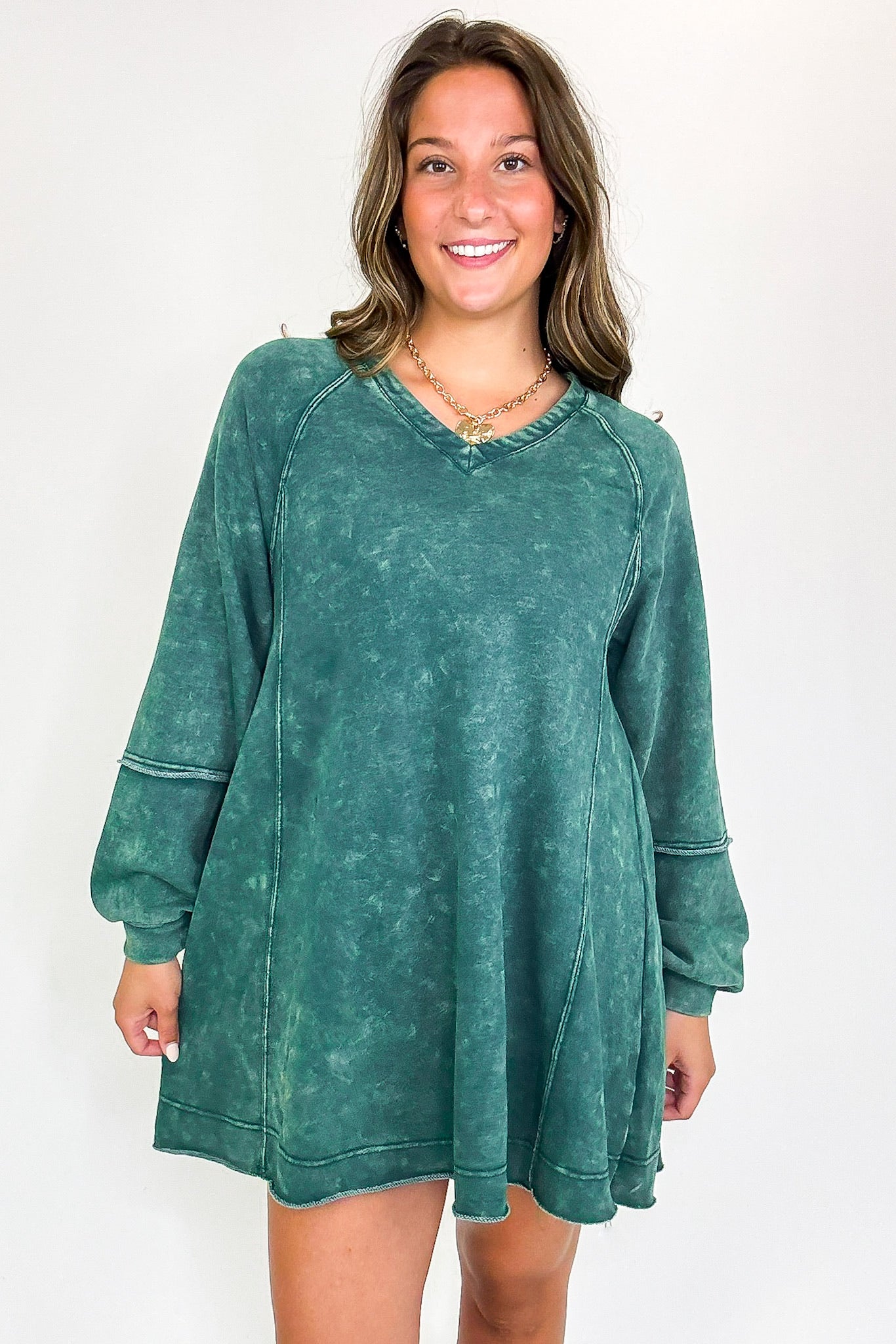 Mineral Washed Oversized A-Line Dress