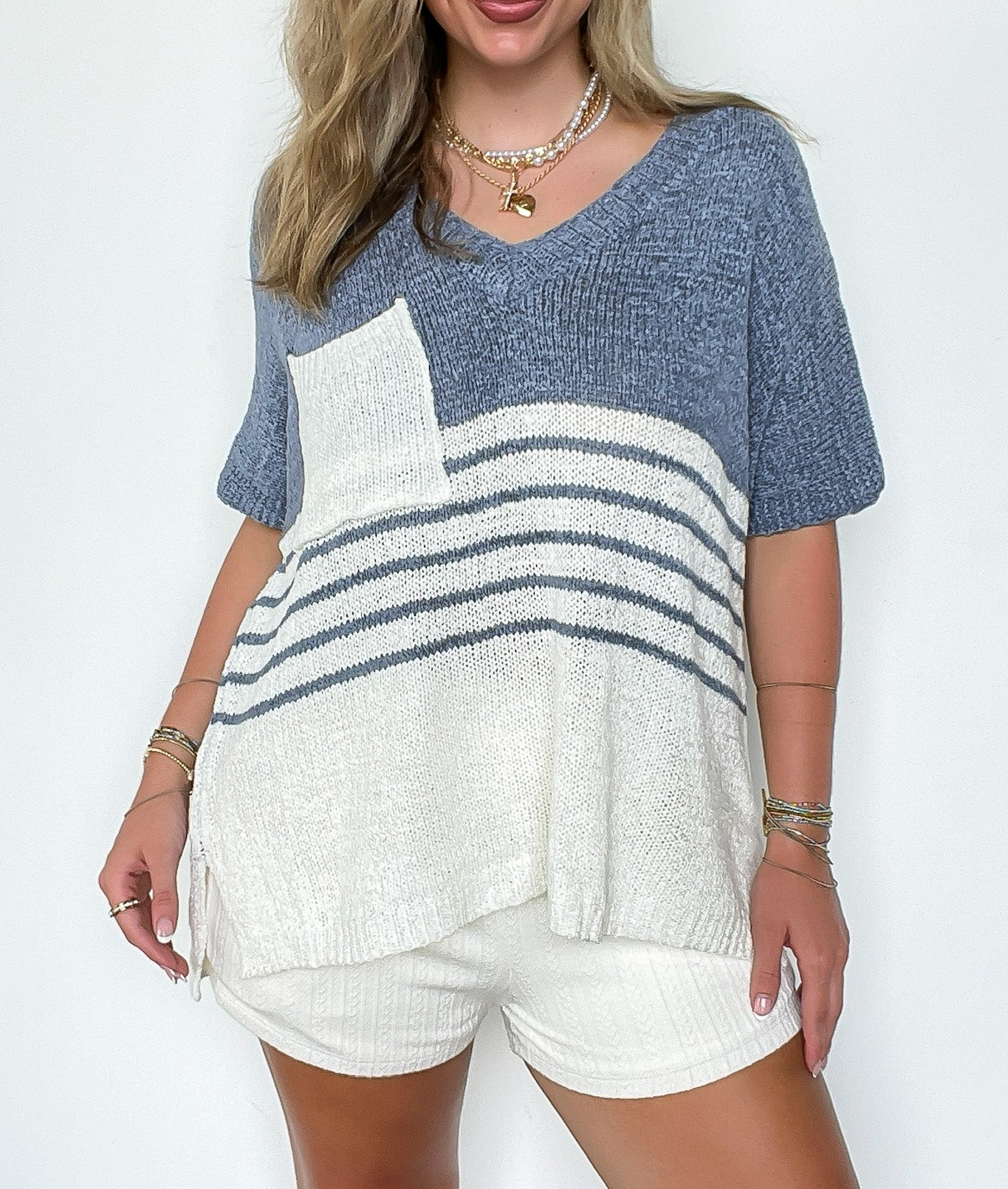 Stripe Story Color Block Sweater Top - FINAL SALE