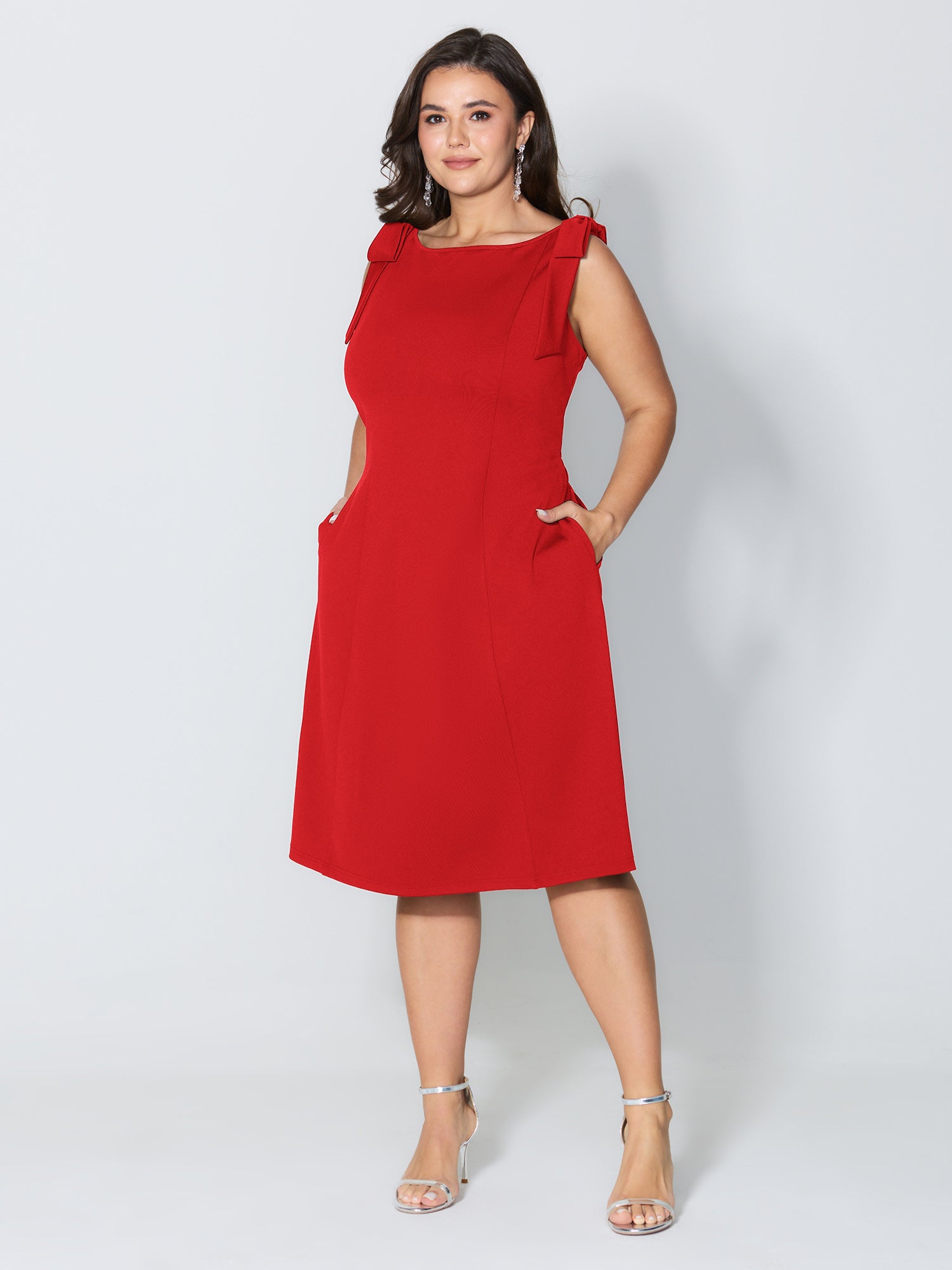 Shoulder Tie Sculpting Bodice Mini Dress