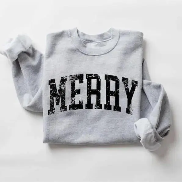 8-Pack Unisex Retro Merry Christmas Sweatshirt - Family Cute Christmas Gift
