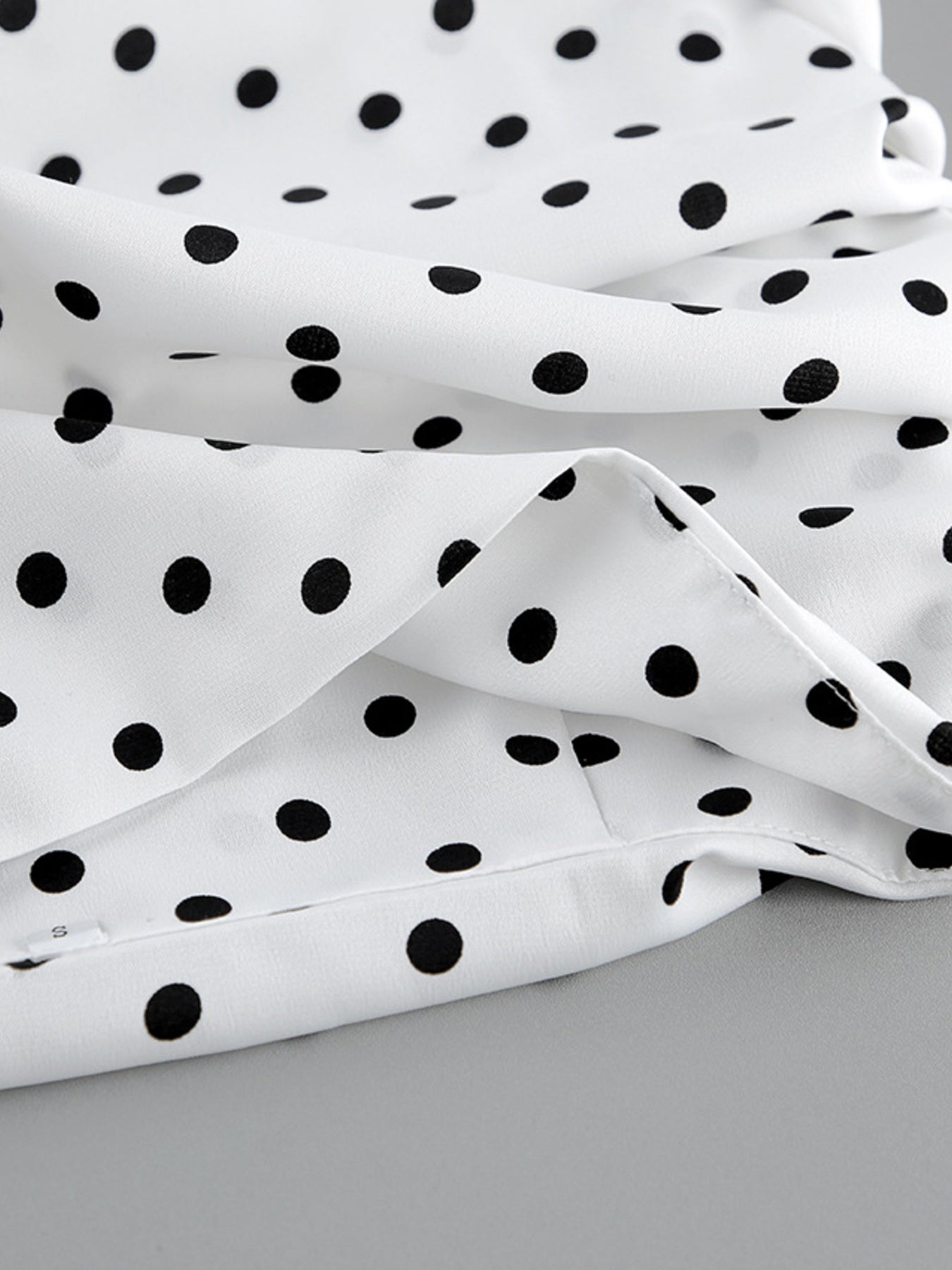 Polka Dot Ruffle Hem Maxi Skirt