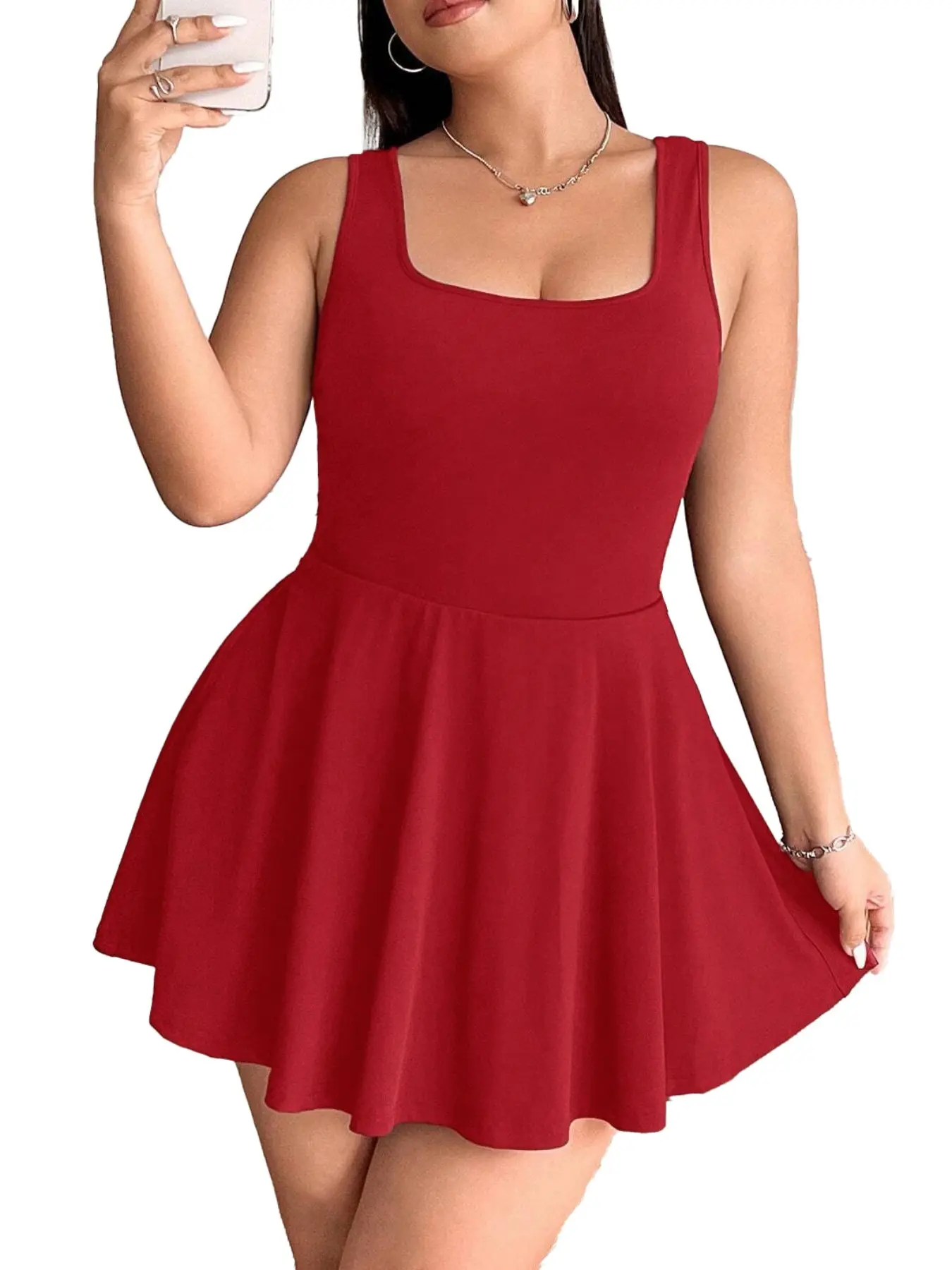 Women's Fashion Casual One-Piece Dress, Plus Size Ladies' Stylish Overall, Comfortable and Trendy Clothing for Daily Wear