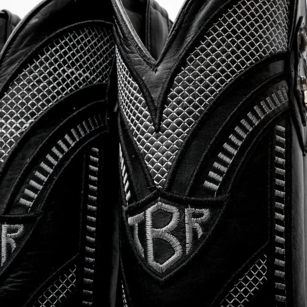 Grey Jumbo Python Leather Boots - Square Toe