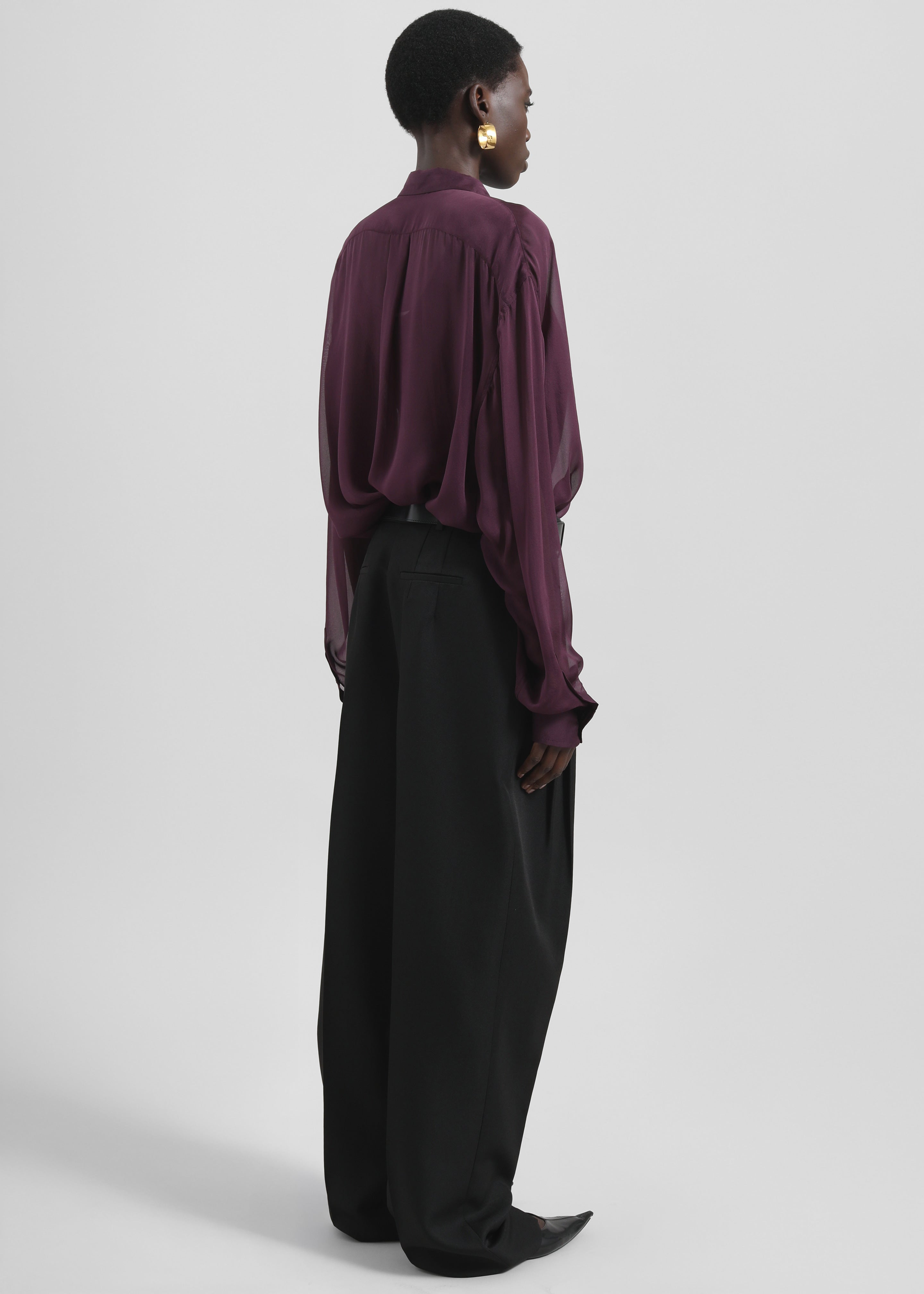 Gelso Pleated Twill Trousers - Black