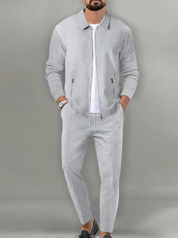 Men’s Tracksuit Set – Zip Up Jacket & Drawstring Pants