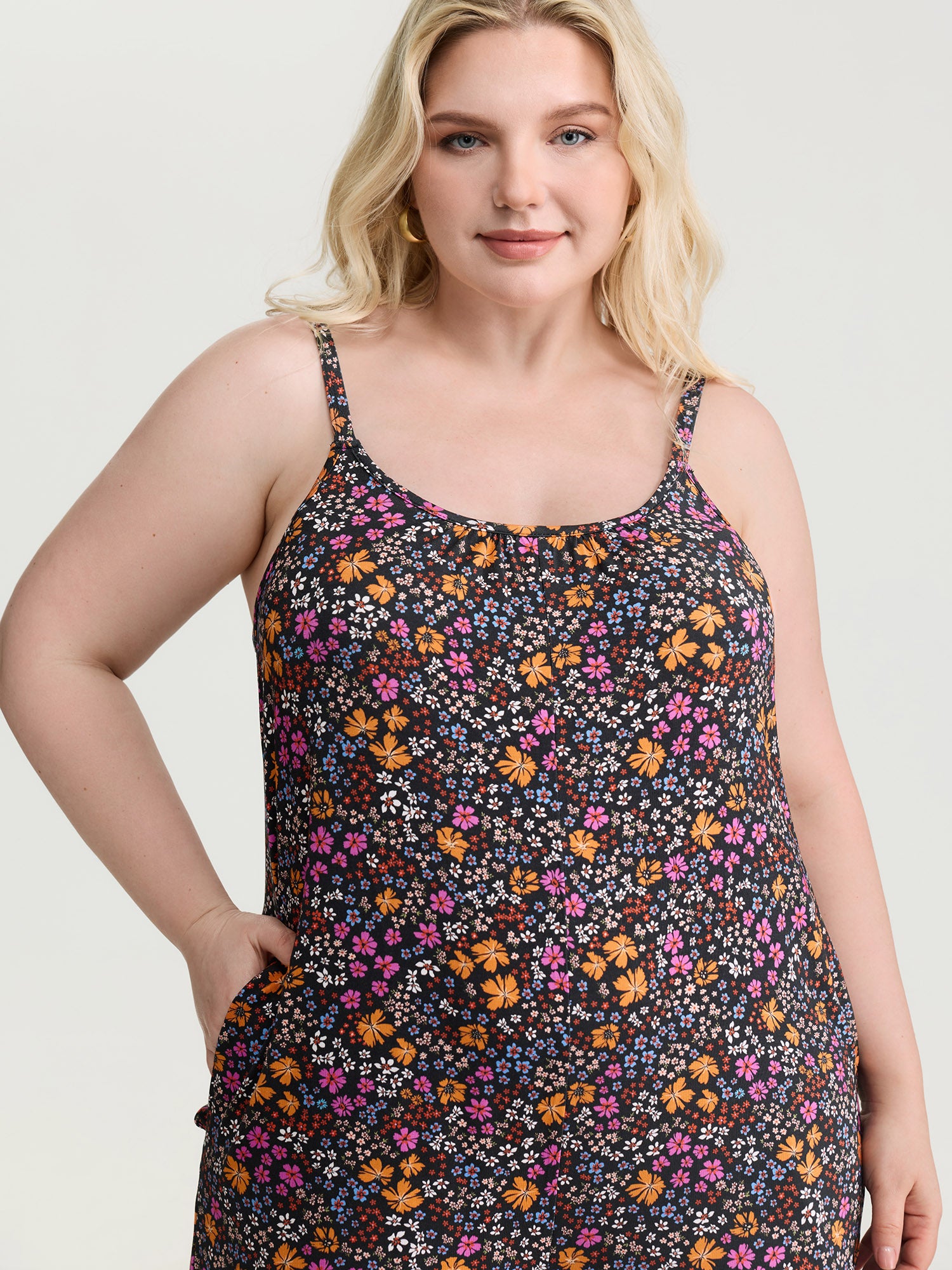 Supersoft Vibrant Floral Print Stretchy Jumpsuit
