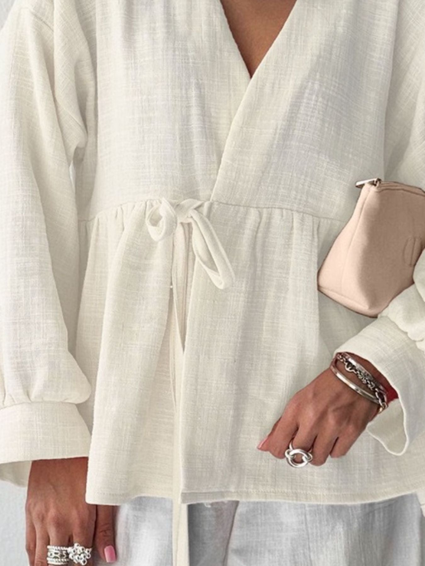 Tie Front Long Sleeve Shirt