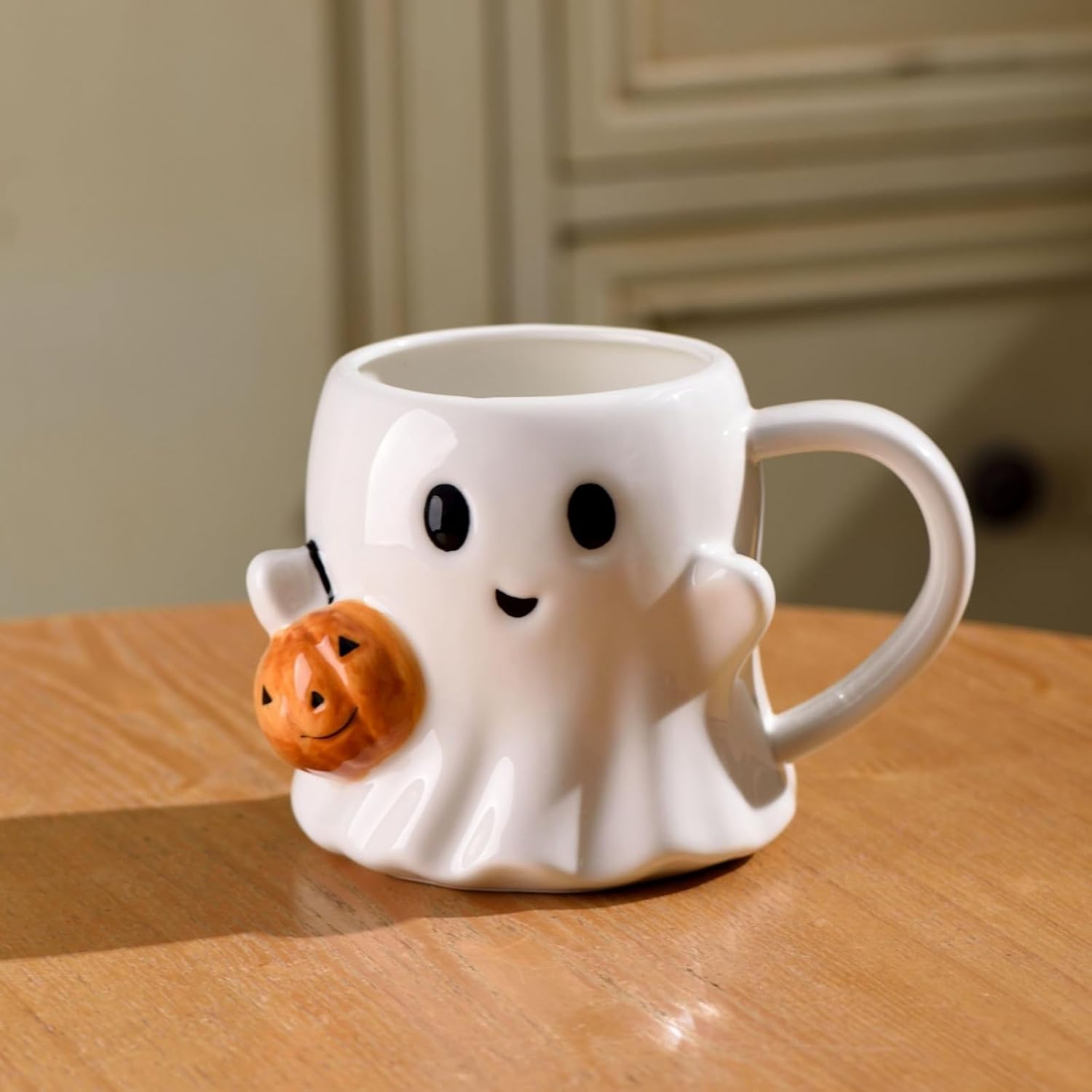 Cute Spooky Pumpkin Ghost Pattern Ceramic Coffee Cup