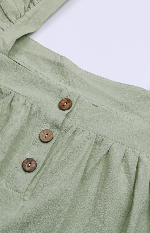 Ladies Loose Short Skirt Ruffle Vest Cotton Linen Dress