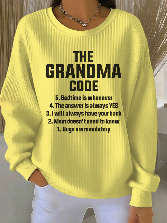 Cotton-Blend Crew Neck Letter Pattern Vintage Sweatshirt