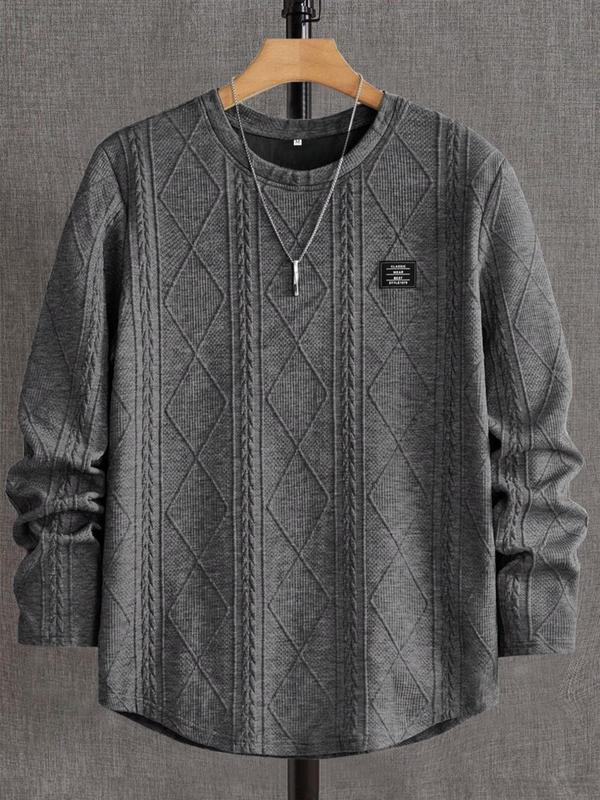 Men’s Knit Pullover – Regular Fit Crewneck Long Sleeve Top