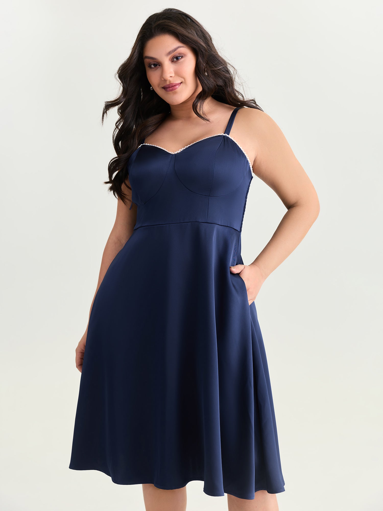 Lace Supportive Bra Fit And Flare Midi Dress