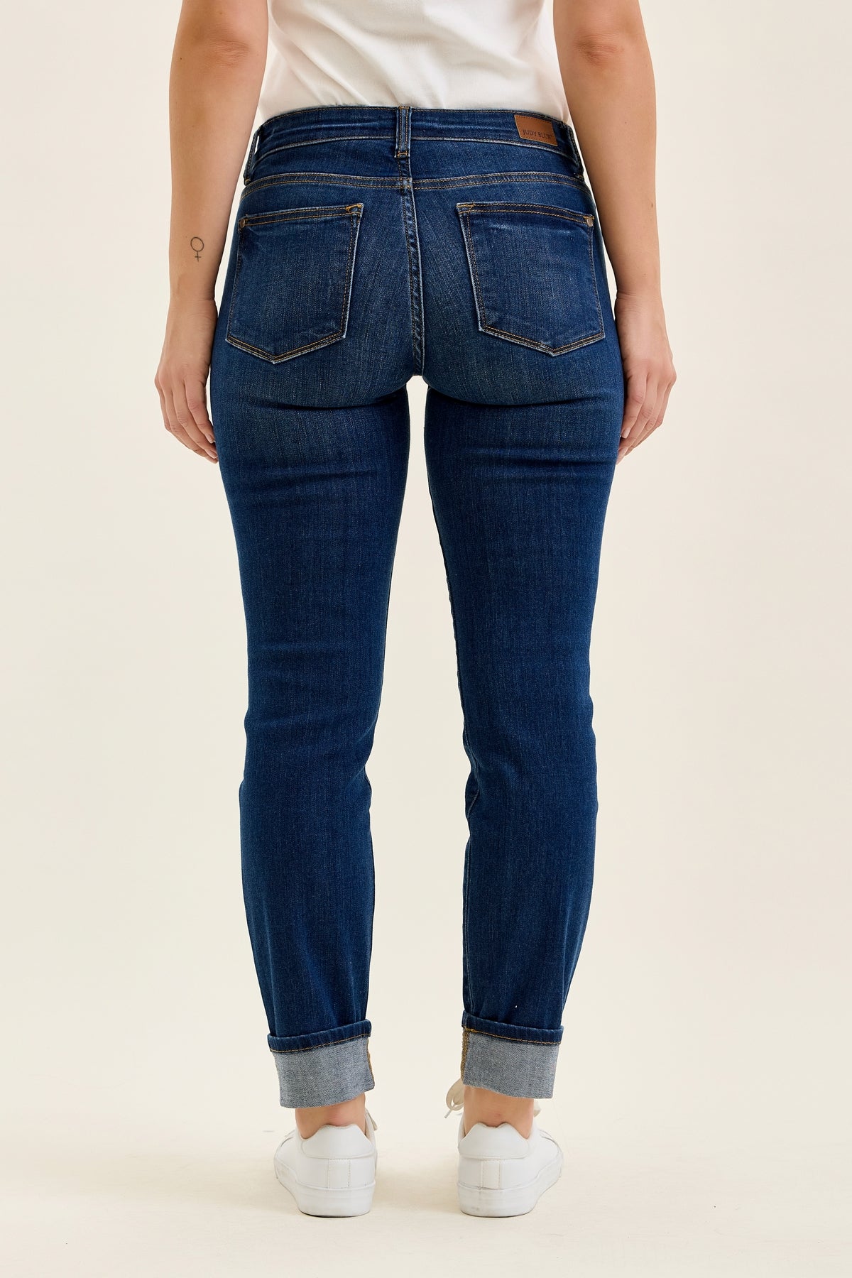 Kimberly Dark Wash Straight Fit Cuff