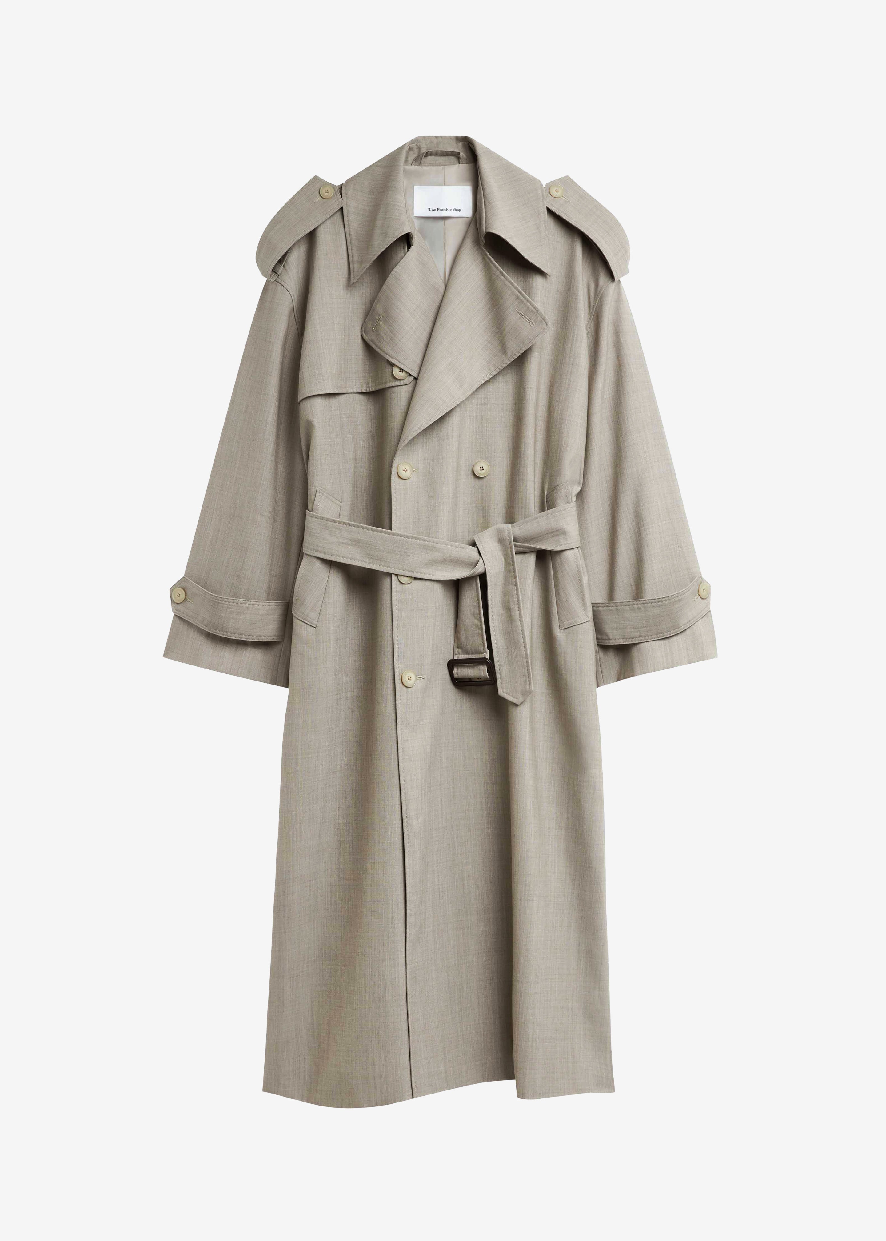 Dursley Oversized Trench Coat - Beige Melange