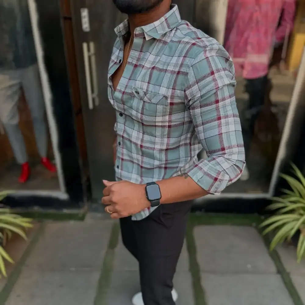 Men'S Plaid Casual Shirt