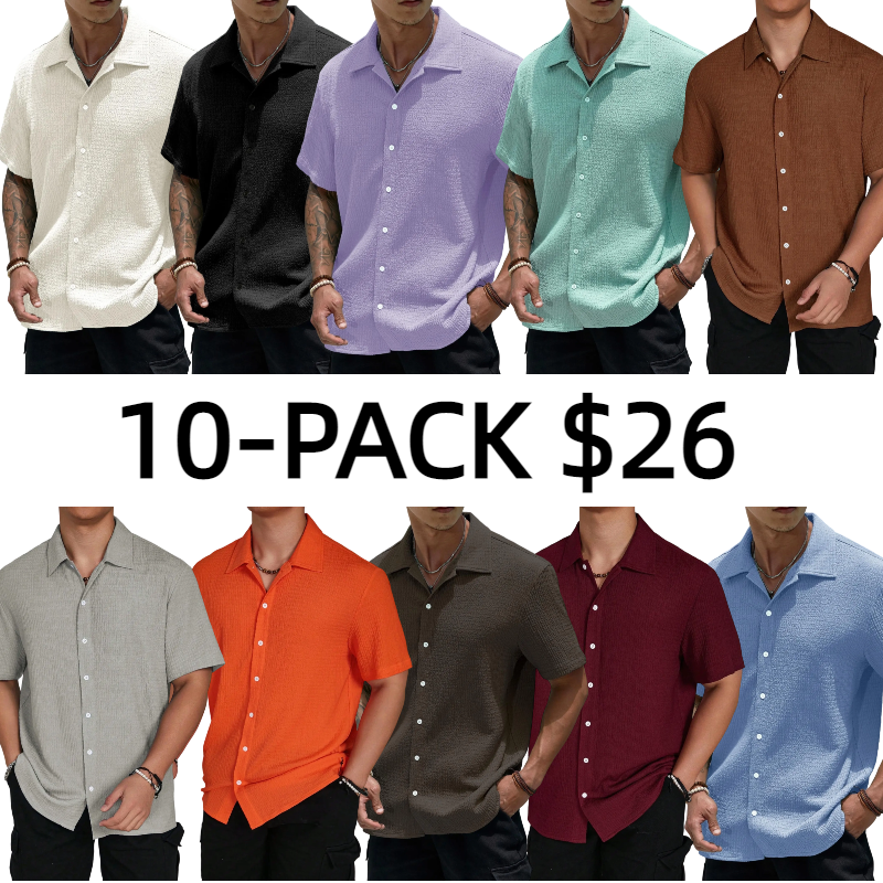 Men's Textured Button Front Shirt