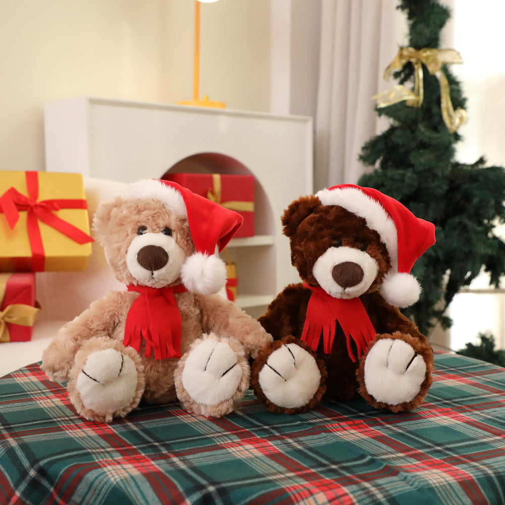 Christmas Logan Bear Beige 12inch