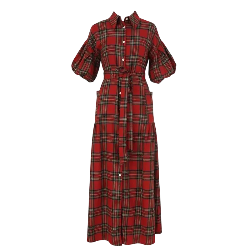 Christmas Womens Casual Button Down Shirt Dress