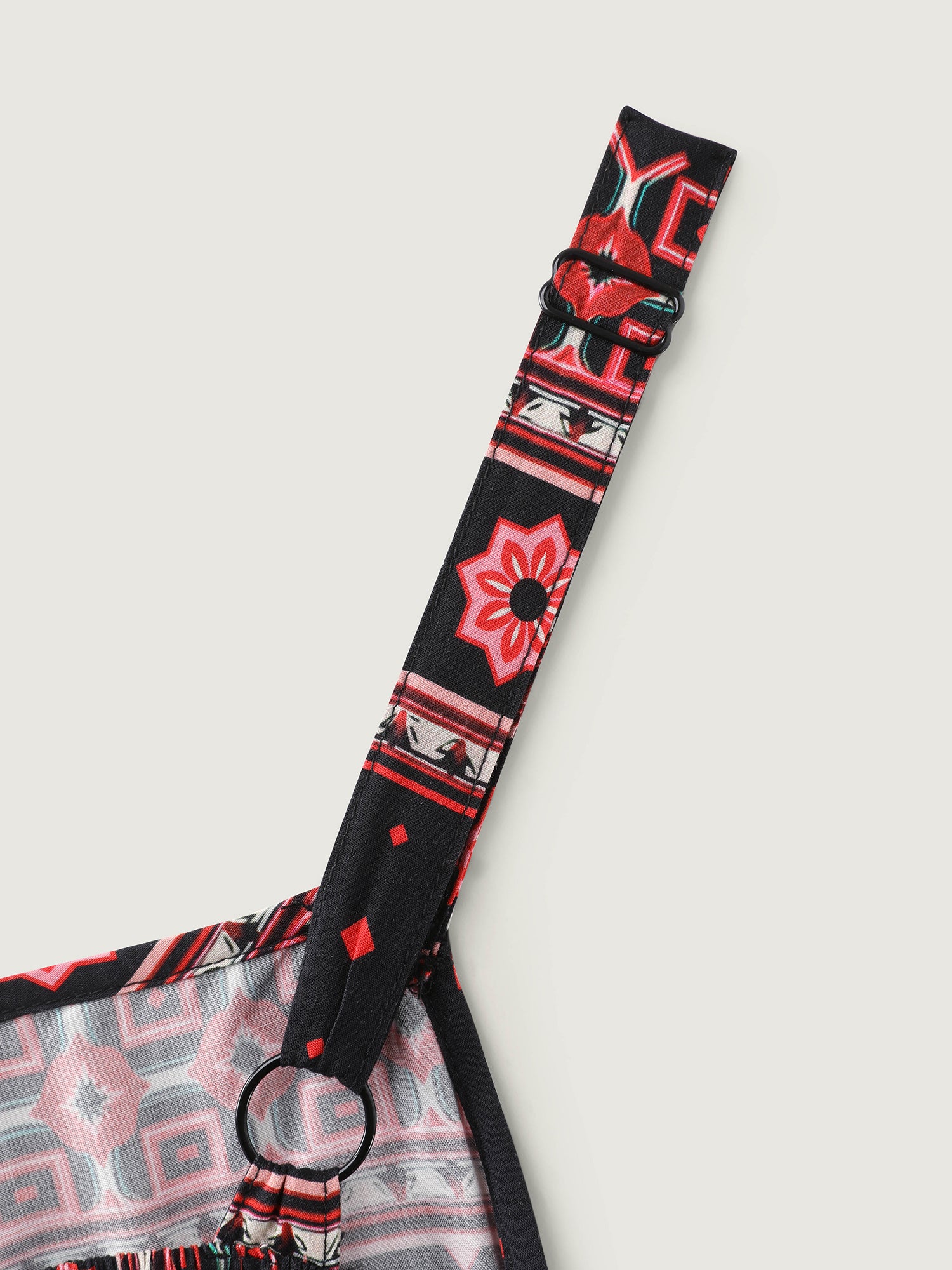 Boho Print Color Contrast Cami Maxi Dress