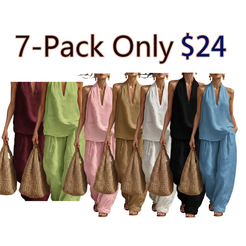 Women's Boho Linen Two-Piece Set