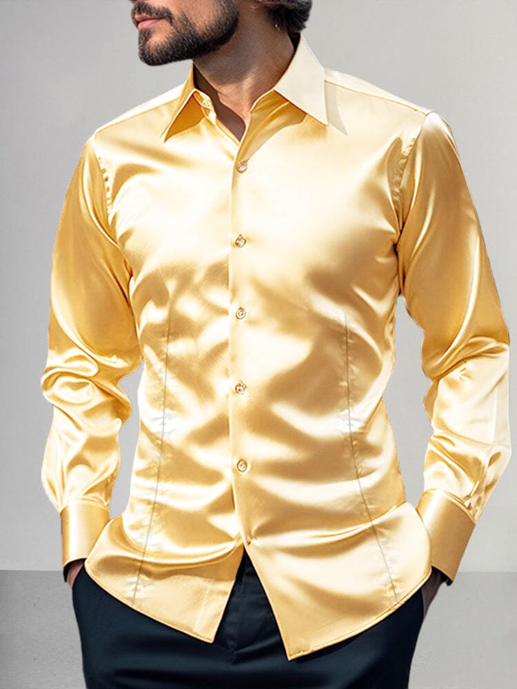Shiny Satin Dress Shirt