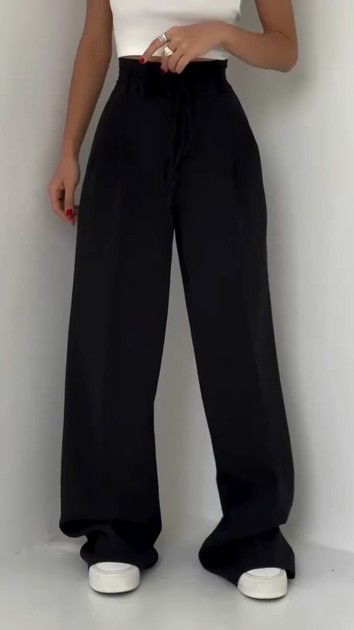 Women's Waist Belt Casual Pants