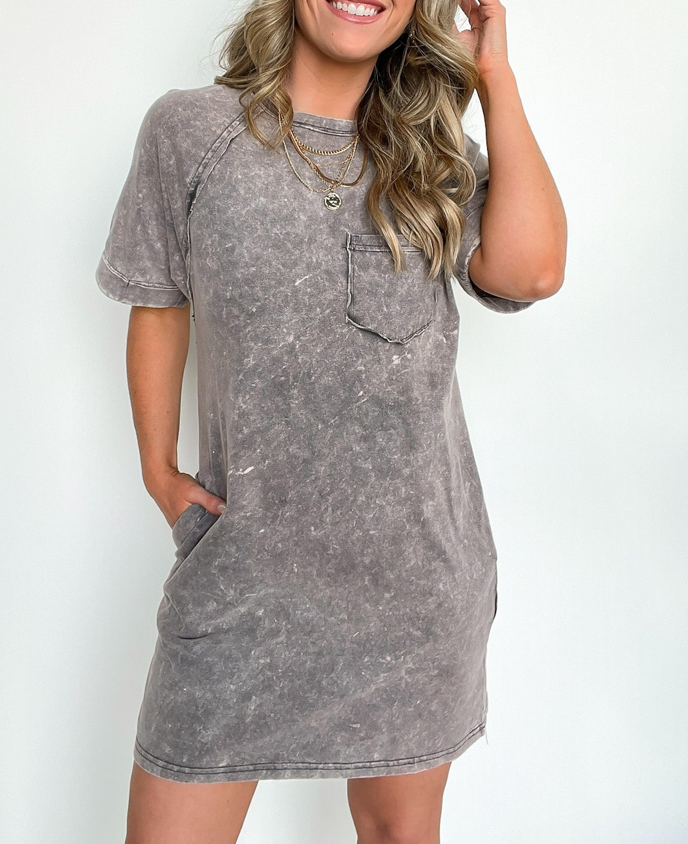 Short Sleeve Pocket T-Shirt Dress