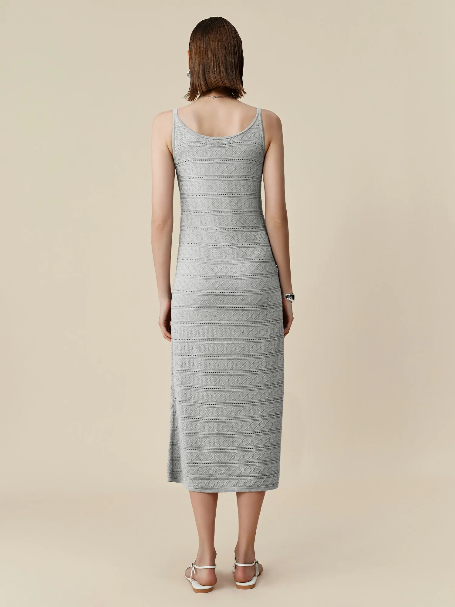 100% Lyocell Round Neck Camisole Knitted Dress