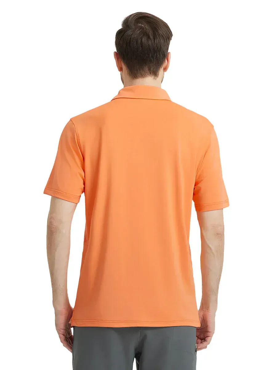 Men'S Designed Collared Solid Performance Polo