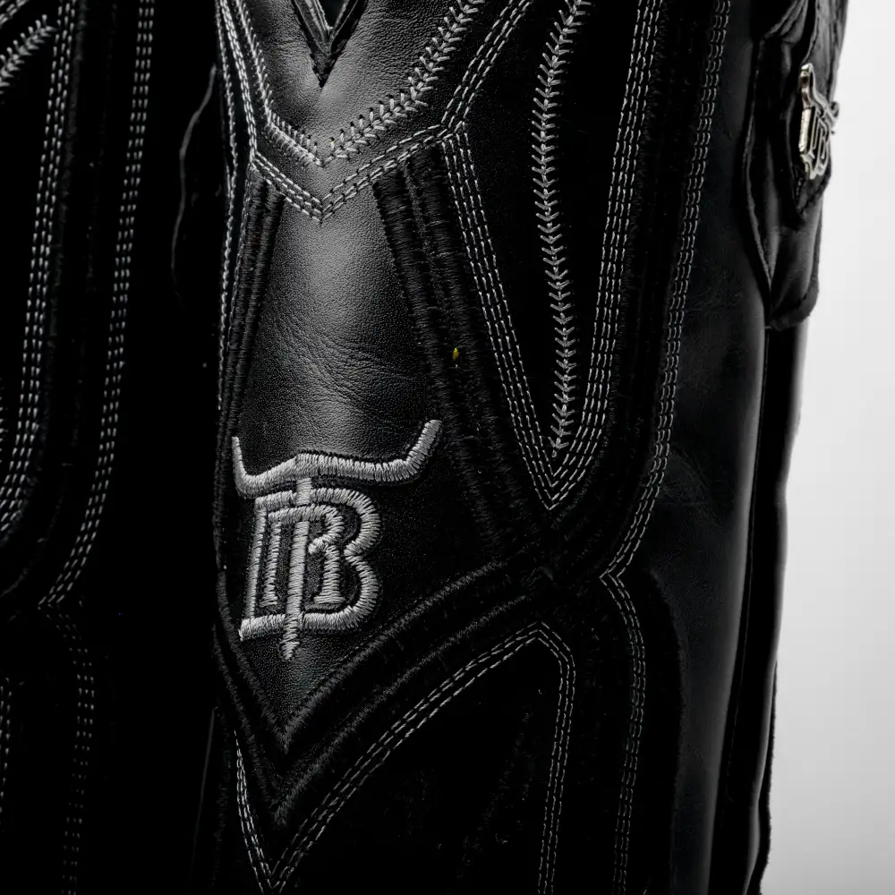 Genuine Black Bull Shoulder Boots - Cutter Toe