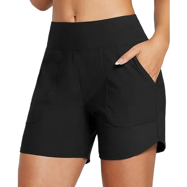 ✨ Women’s High-Waisted Quick-Dry Board Shorts with Pockets